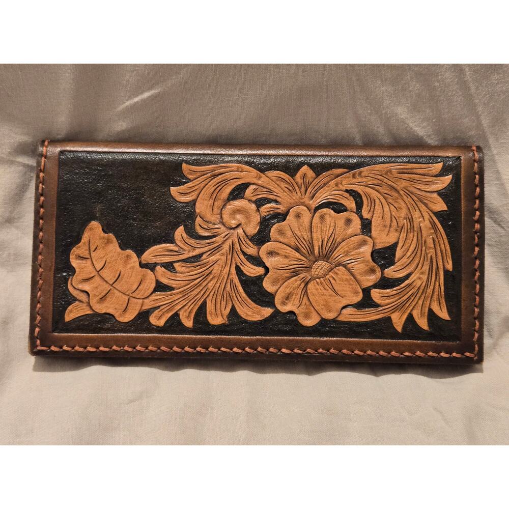 Artisan Hand Crafted, women's embossed leather wallet, embossed leather billfold